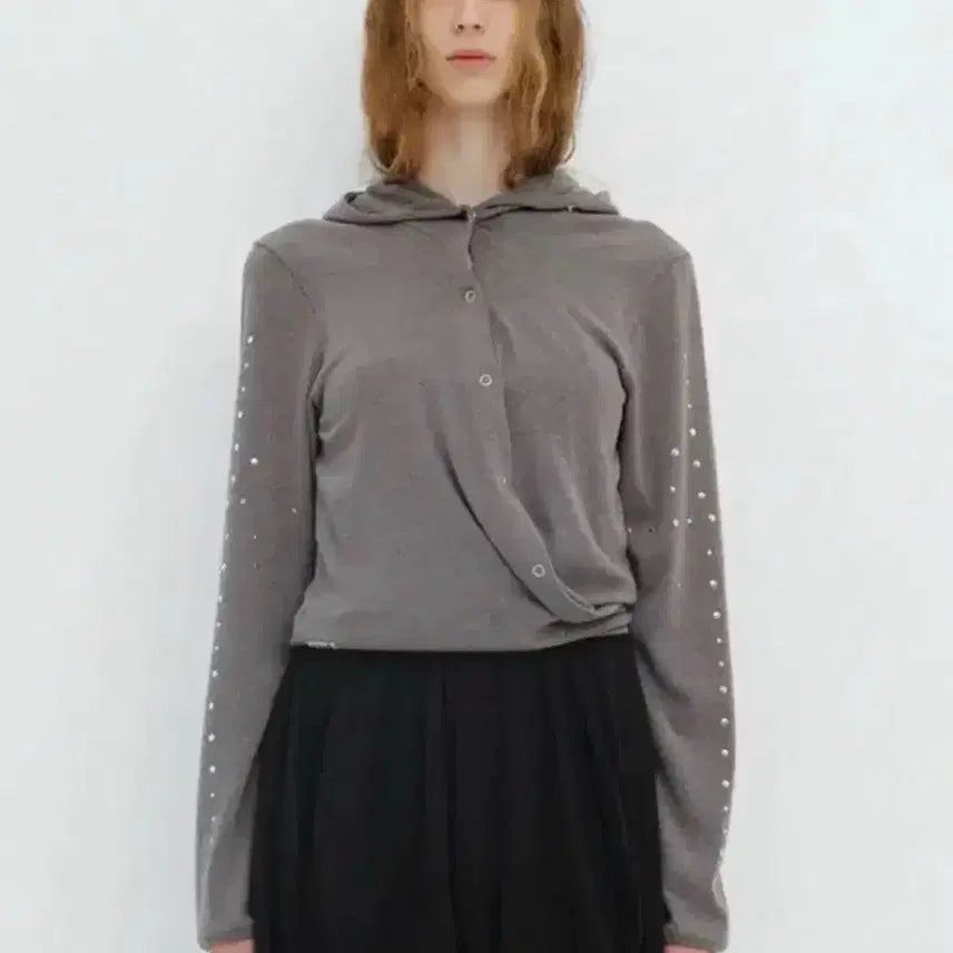 [BUNJANG] SERIC Beads Wrap Hood Cardigan / 세릭 비즈 랩 후드 가디건 beads wrap hood cardigan