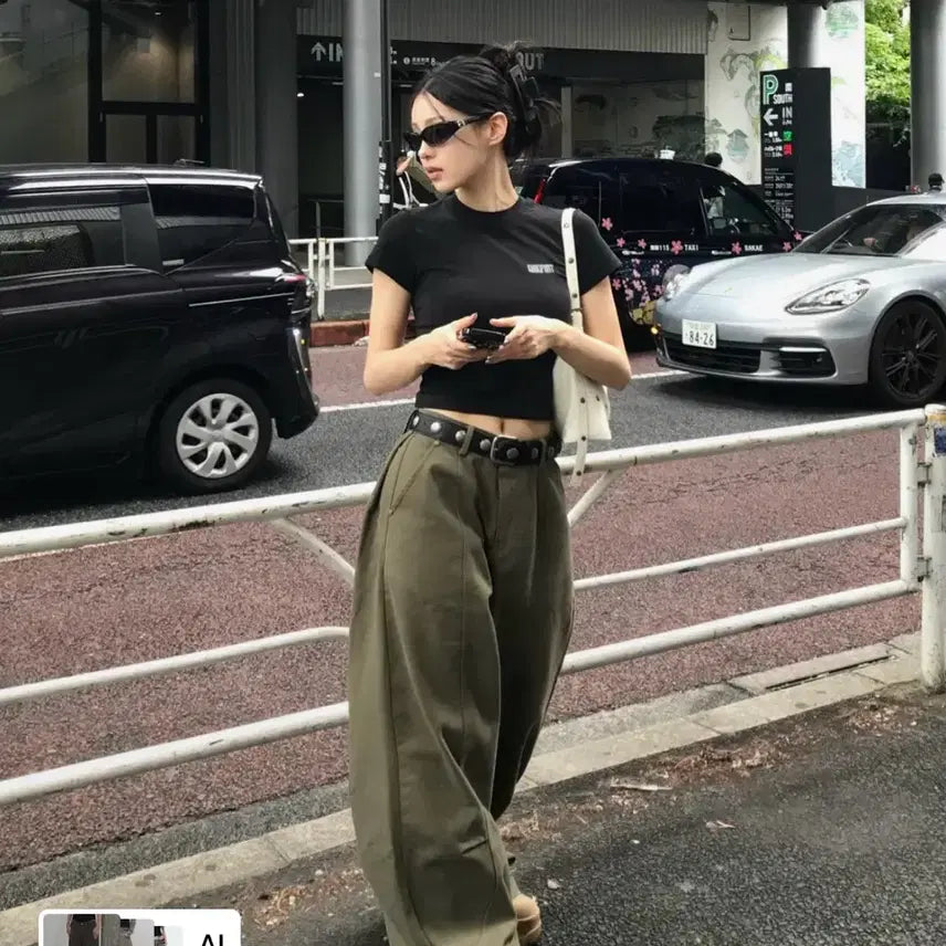 [BUNJANG] Khaki Point Cotton Balloon Pants / 카키포인트 코튼 벌룬 팬츠