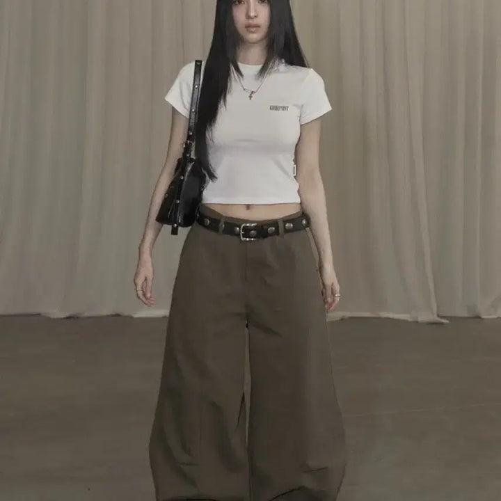 [BUNJANG] Khaki Point Cotton Balloon Pants / 카키포인트 코튼 벌룬 팬츠