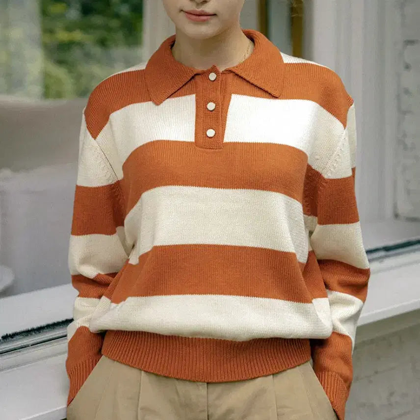 [BUNJANG] VANONE ATELIER Rugby Collar Knit Free Size / 반원아틀리에(VANONE ATELIER) 럭비 카라니트 프리사이즈 새상품