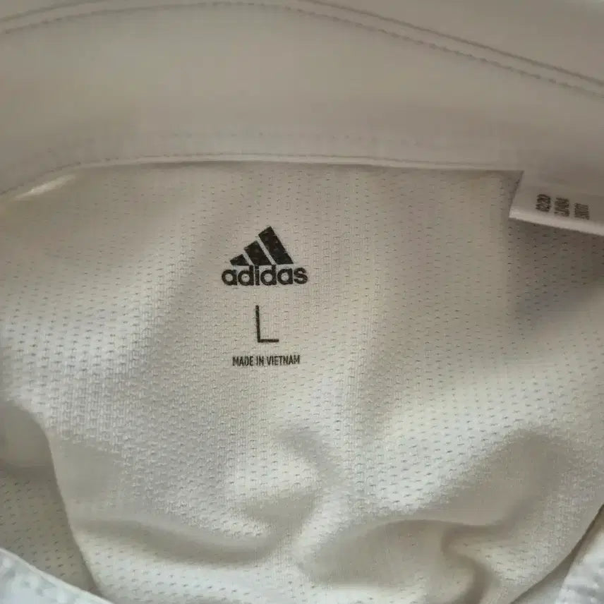 [BUNJANG] Adidas White 3-Stripes Short Sleeve Polo T-Shirt Size 100 / 아디다스 흰색 삼선 반팔 폴로티셔츠 100