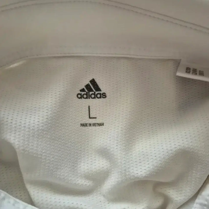 [BUNJANG] Adidas White 3-Stripes Short Sleeve Polo T-Shirt Size 100 / 아디다스 흰색 삼선 반팔 폴로티셔츠 100