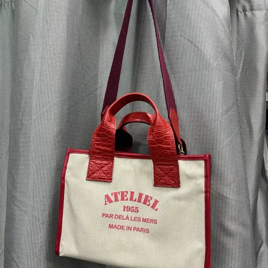 [BUNJANG] Atelier 1955 Canvas Tote Bag Red / 아뜰리에 1955 캔버스 토트백 레드