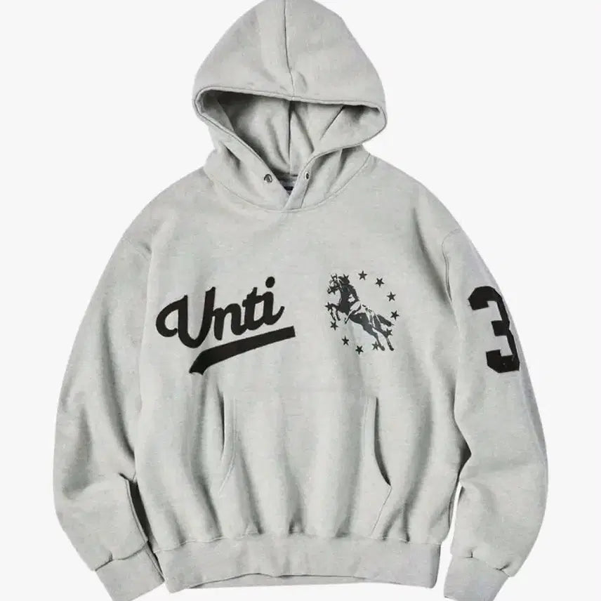 [BUNJANG] Unti Mal Logo Hoodie Grey / 언타이틀 서울 후드티 그레이 M