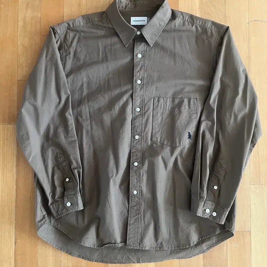 [BUNJANG] Espionage Cotton Shirt XL Deep Brown / 에스피오나지 코튼 셔츠 xl