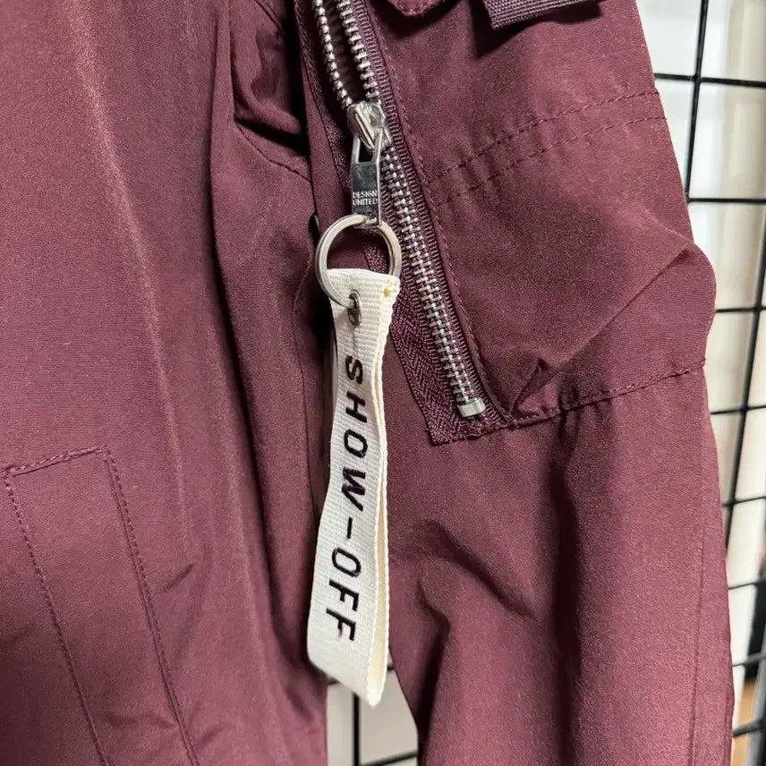 [BUNJANG] DESIGN UNITED Burgundy Bomber Jacket / DESIGN UNITED 버건디 봄버 자켓