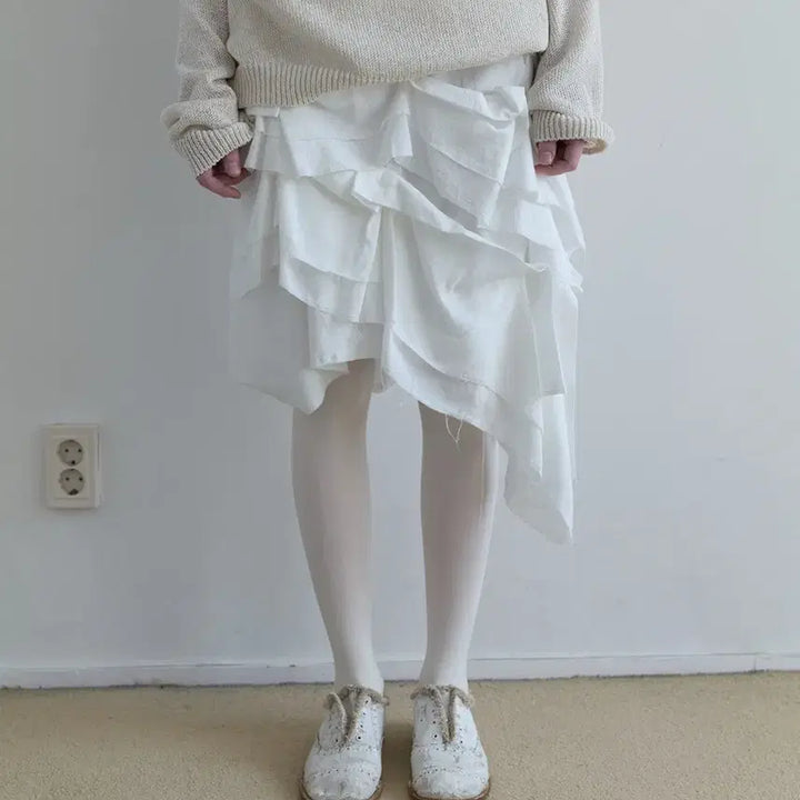 [BUNJANG] Nothing Everything Ruffle Midi Skirt / 새제품) 낫띵에브리띵 러플 미디 스커트 02
