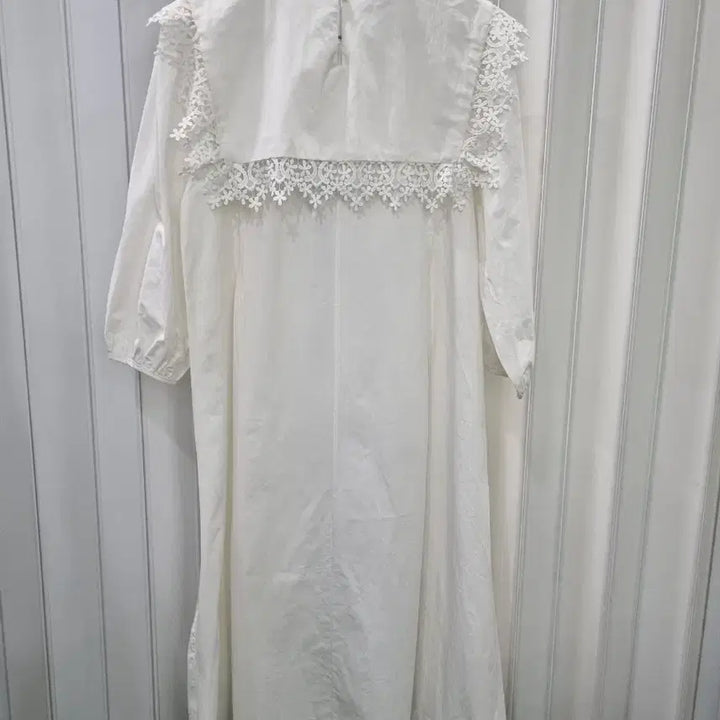 [BUNJANG] VAN AKE White Lace Collar Long Dress / VAN AKE 새상품 화이트 레이스 카라 원피스