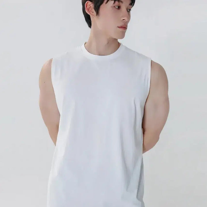 [BUNJANG] MU:DD Airism Sleeveless Top White / [새상품] 몰든 에어리즘 민소매 슬리브리스 나시 화이트