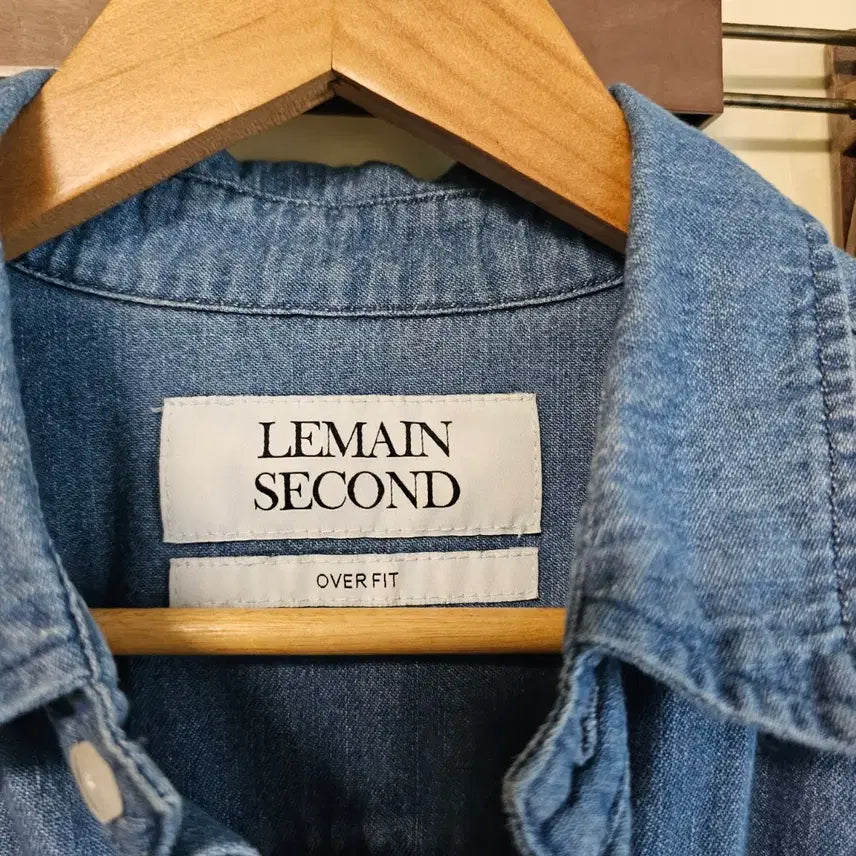 [BUNJANG] Lemein Second Oversized Denim Short Sleeve Shirt / 르메인세컨드 오버핏 데님 반팔셔츠 공용 100