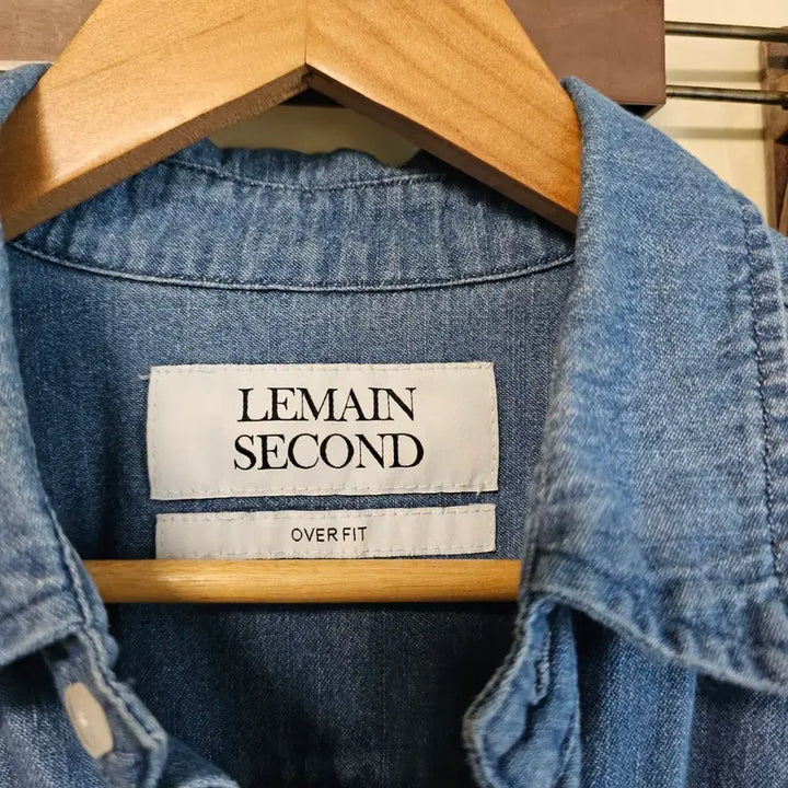 [BUNJANG] Lemein Second Oversized Denim Short Sleeve Shirt / 르메인세컨드 오버핏 데님 반팔셔츠 공용 100