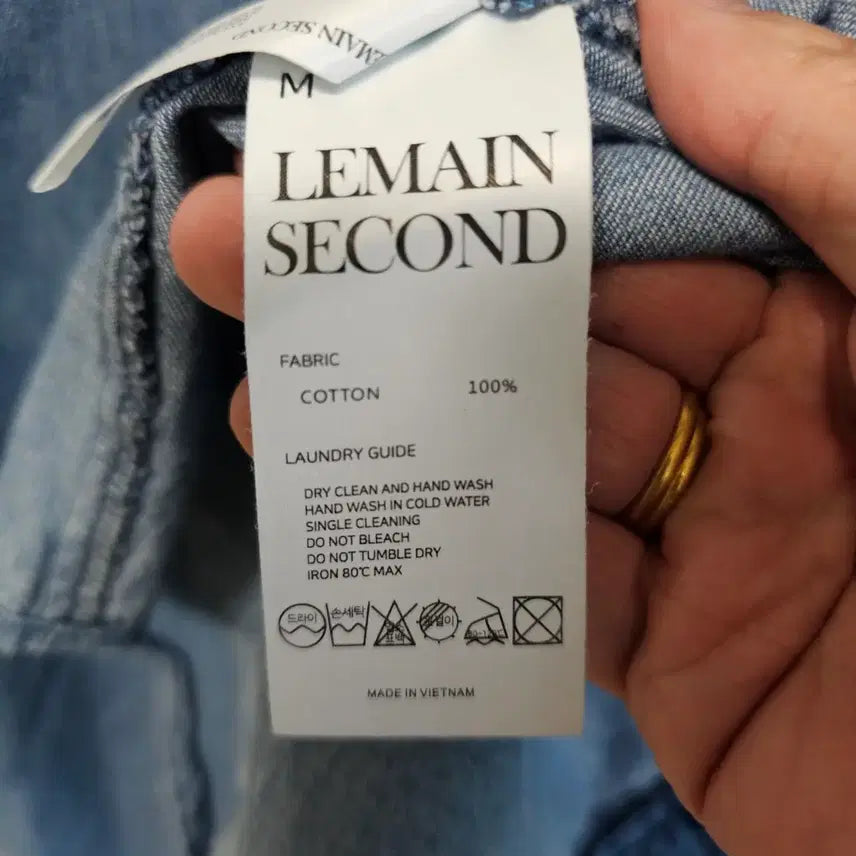 [BUNJANG] Lemein Second Oversized Denim Short Sleeve Shirt / 르메인세컨드 오버핏 데님 반팔셔츠 공용 100