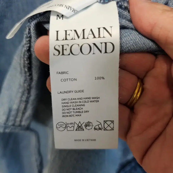 [BUNJANG] Lemein Second Oversized Denim Short Sleeve Shirt / 르메인세컨드 오버핏 데님 반팔셔츠 공용 100