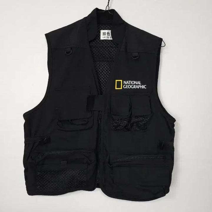 [BUNJANG] National Black Multi-Pocket Vest L / 내셔널 블랙 멀티 포켓 조끼 100 L