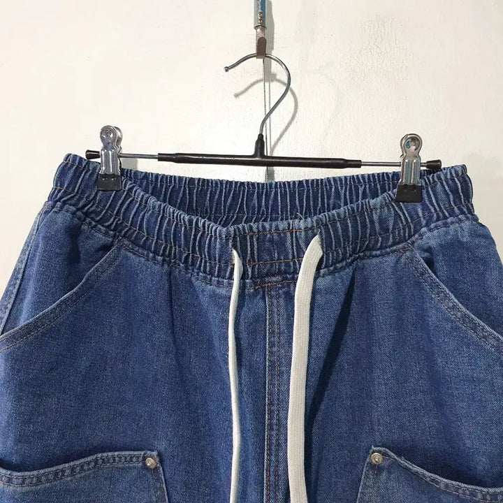 [BUNJANG] Eyelet Pocket Bermuda Denim Pants / SS신상) 아일렛 포켓 버뮤다 데님팬츠 2color M,L