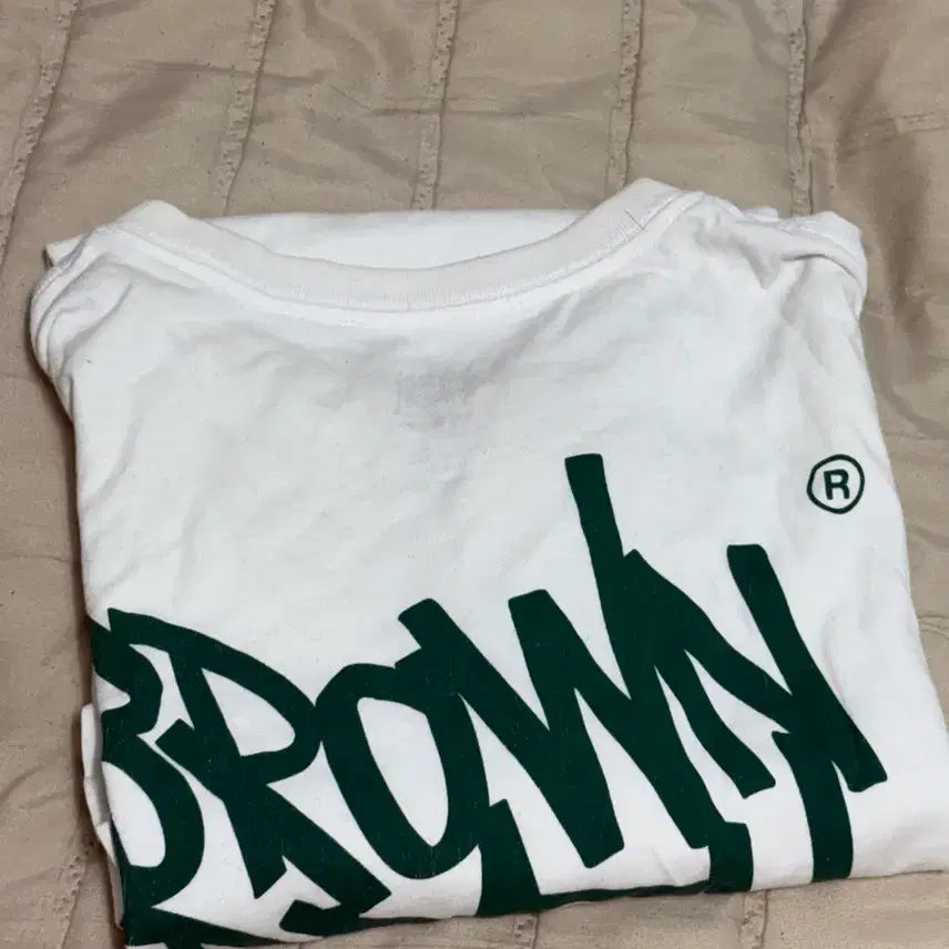 [BUNJANG] Brown Breath Short Sleeve T-Shirt White/Green / 브라운브레스 반팔 티셔츠 화이트/그린
