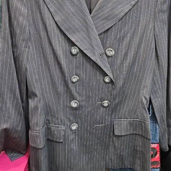 [BUNJANG] Max Mara Stripe Double-Button Jacket / 막스마라 스트라이프 더블 버튼 자켓