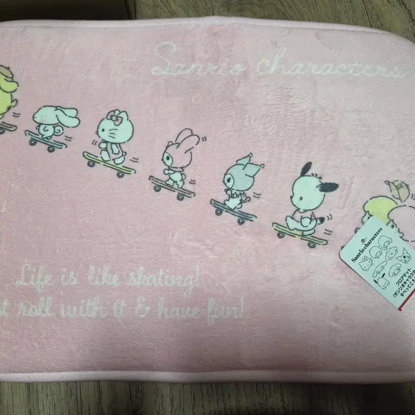 [BUNJANG] Sanrio Characters Pink Welcome Mat / 새상품:)산리오 캐릭터 핑크 발매트