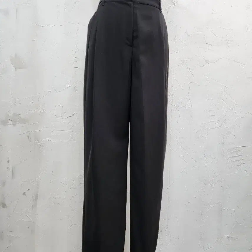 [BUNJANG] Black Wide Leg Slacks - Women&
