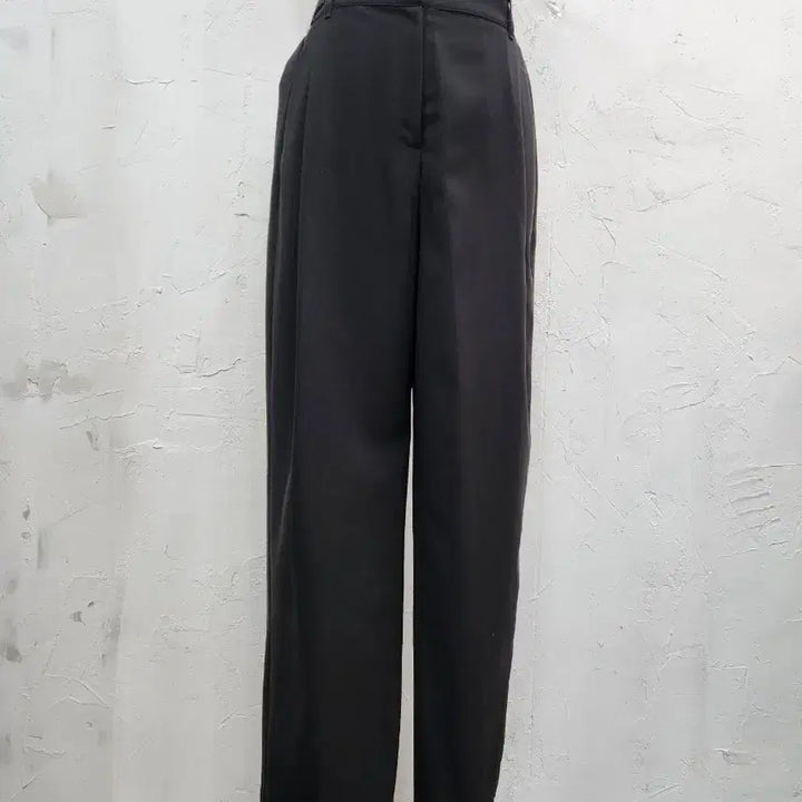 [BUNJANG] Black Wide Leg Slacks - Women&