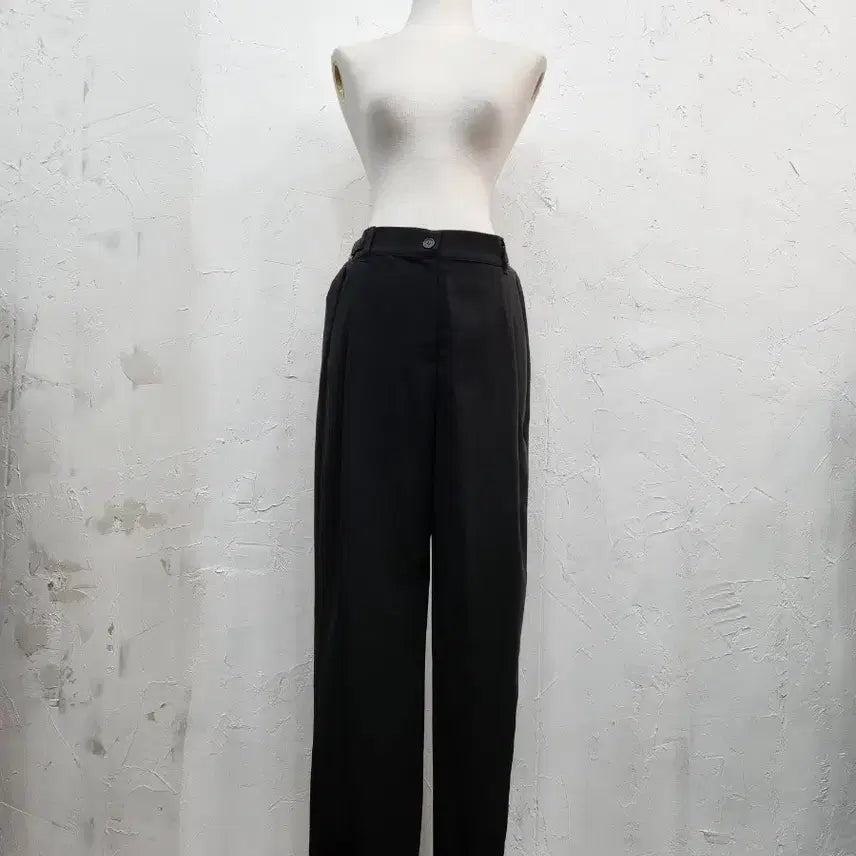 [BUNJANG] Black Wide Leg Slacks - Women&