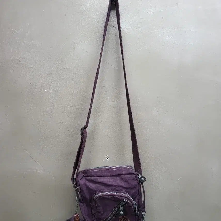 [BUNJANG] Kipling Purple Mini Crossbody Bag with Keyring / 키플링 퍼플 미니 크로스백 + 키링