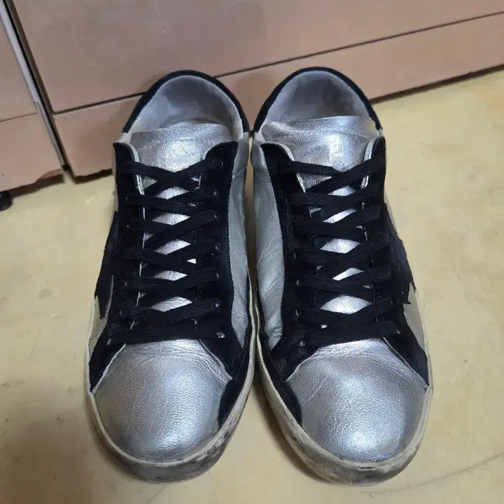 [BUNJANG] Golden Goose Superstar Sneakers (Silver/Black, Size 39) / 골든구스 정품 스니커즈