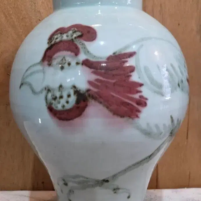 [BUNJANG] Jinsa Iron-Painted Rooster Celadon Vase / 진사철화 닭그림 도자기 매병