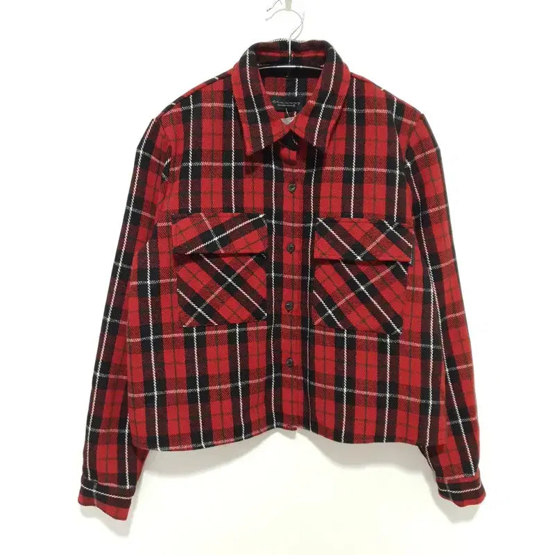 [BUNJANG] Check Crop Shirt &amp; Skirt Two-Piece Set / 체크 크롭 남방 &amp; 스커트 투피스 S_I3354