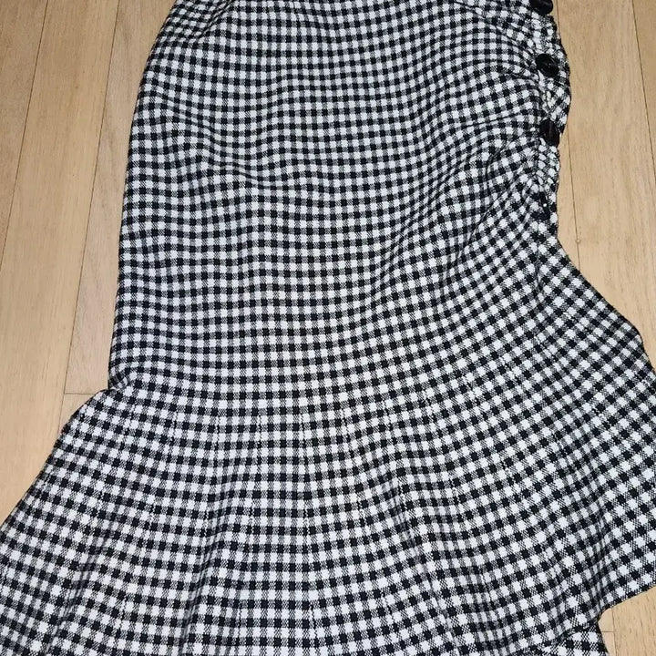 [BUNJANG] Gingham Check Mermaid Skirt / 깅엄 체크 머메이드 스커트입니더