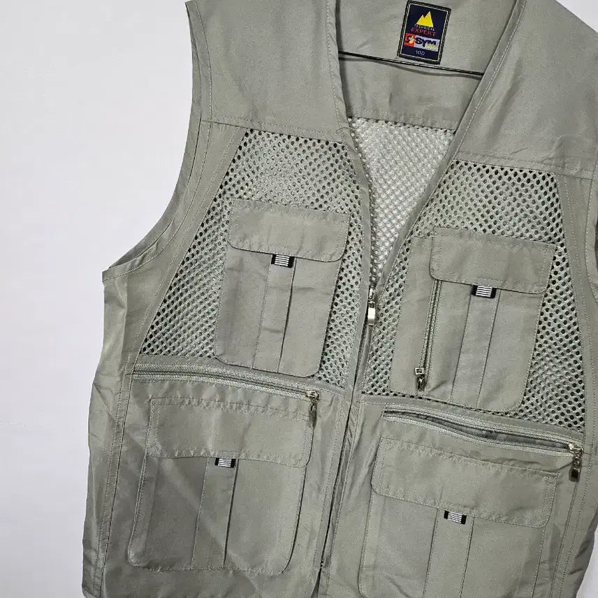 [BUNJANG] SYM Technical Expert Mesh Vest Khaki / SYM 테크니컬 엑스퍼트 메쉬 조끼 100 L 카키 새제품