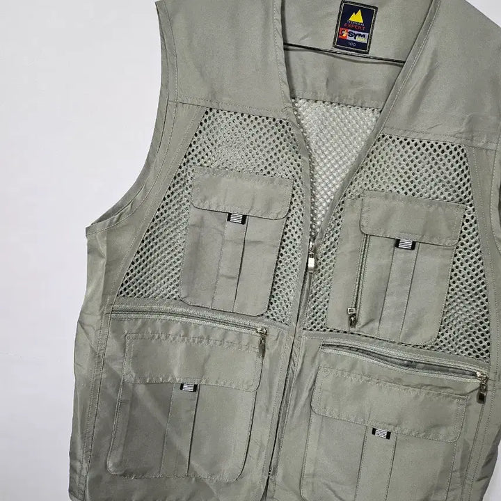 [BUNJANG] SYM Technical Expert Mesh Vest Khaki / SYM 테크니컬 엑스퍼트 메쉬 조끼 100 L 카키 새제품