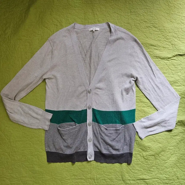 [BUNJANG] TATE Color Block Cardigan Gray / TATE 100) 남여공용 그레이 가디건