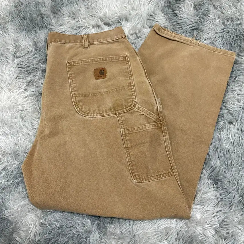 [BUNJANG] Vintage Carhartt B11 Tan Single Knee Baggy Carpenter Pants / 빈티지 칼하트 B11 TAN 싱글니 배기 카펜터 팬츠