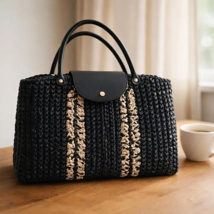 [BUNJANG] Handmade Raffia Tote Bag / 핸드메이드 뜨개 토트백입니다