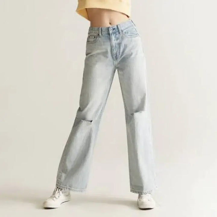 [BUNJANG] Who.A.U Distressed Light Wash Jeans / 후아유 정품 데미지 연청