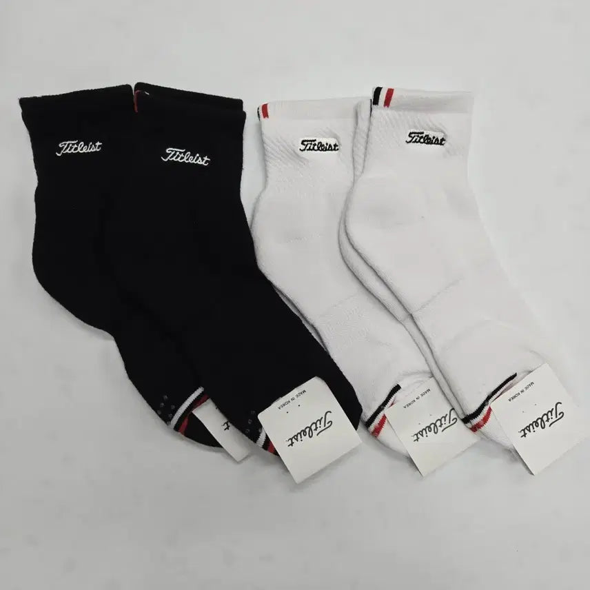 [BUNJANG] Titleist Golf Socks Black/White (8 Pairs) / 타이틀리스트 골프 양말 블랙/화이트 8켤레