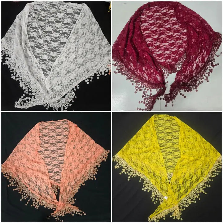 [BUNJANG] Lace Shawl Scarf (10-Piece Set) / 숄(10장)스카프 (색상 랜덤)