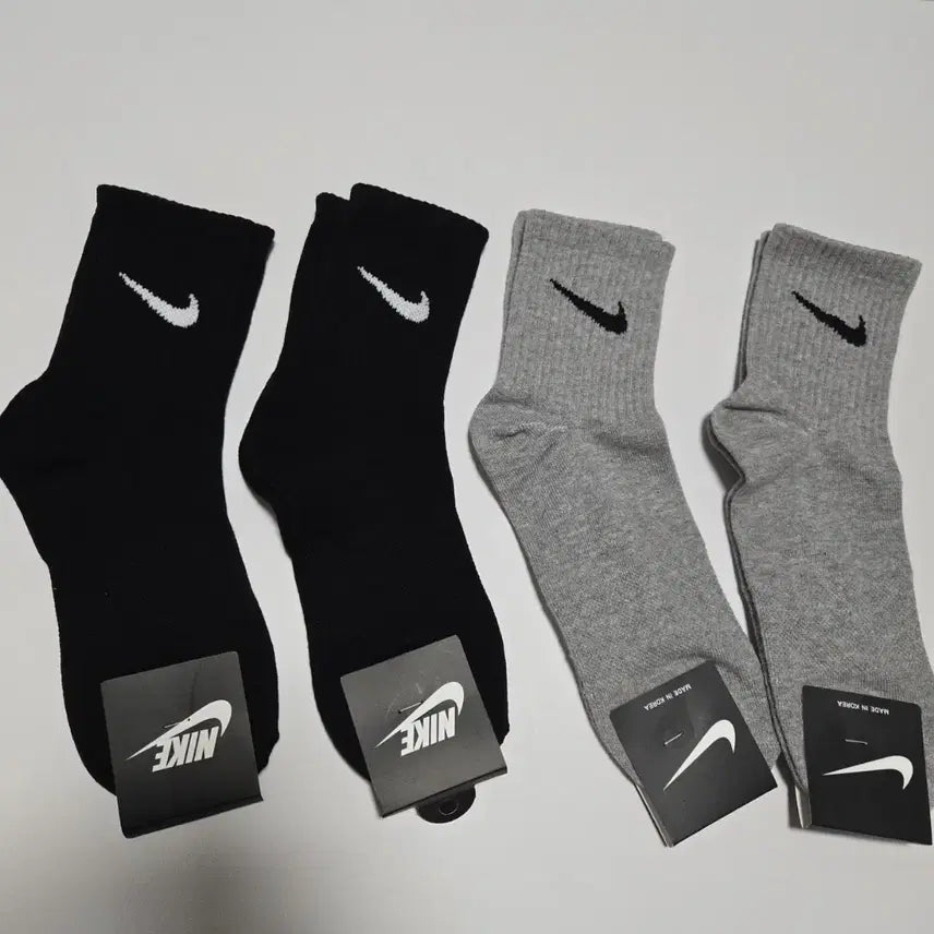[BUNJANG] Nike Everyday Cotton Cushioned Crew Socks 8-Pack / 나이키 양말 블랙/회색 8켤레