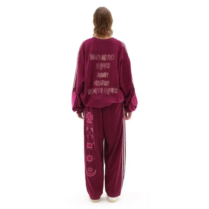 [BUNJANG] TUEWID Retro Embroidered Sweatshirt and Pants Set / 1 TUEWID 투위드 레트로 자수 스웻 맨투맨 셋업