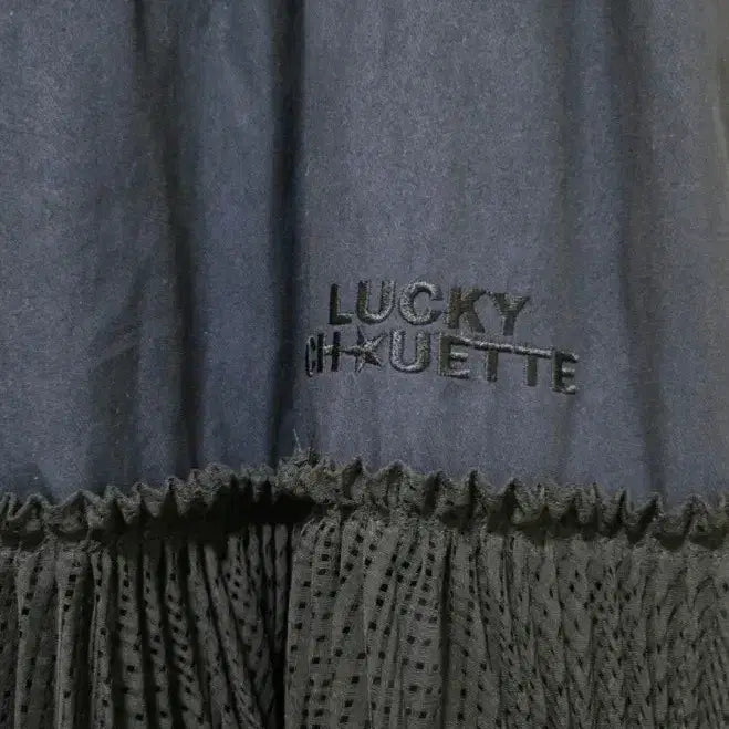 [BUNJANG] Lucky Chouette Black Pleated Long Skirt / 럭키슈에뜨 블랙 플리츠 롱 스커트