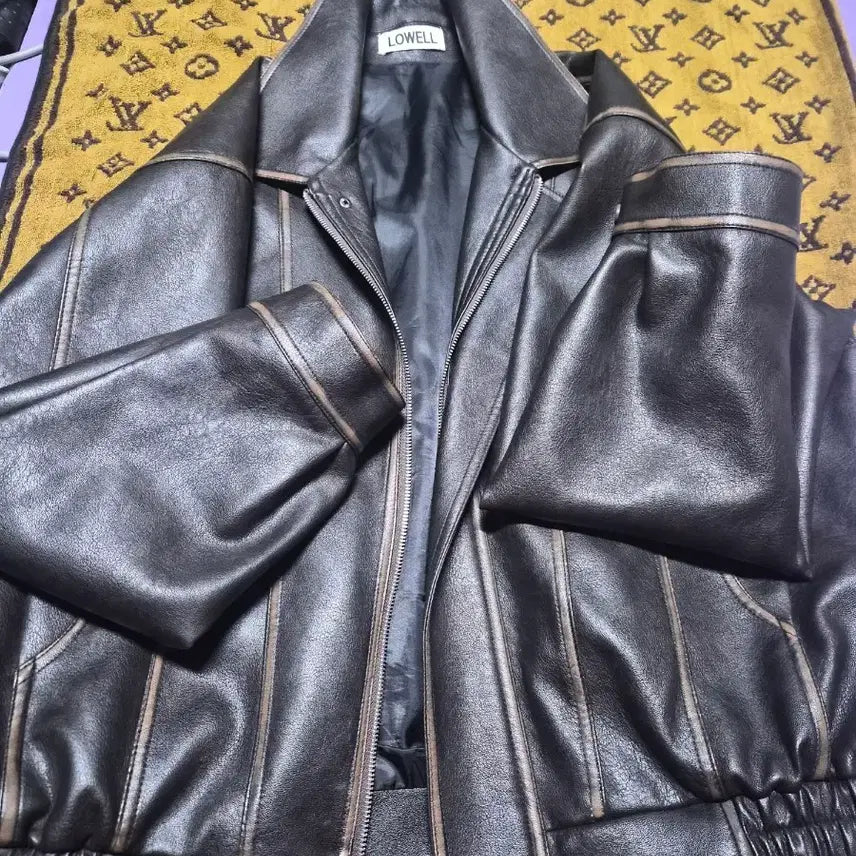 [BUNJANG] LOWELL Brown Leather Jacket / LOWELL 로웰 브라운 레더 자켓