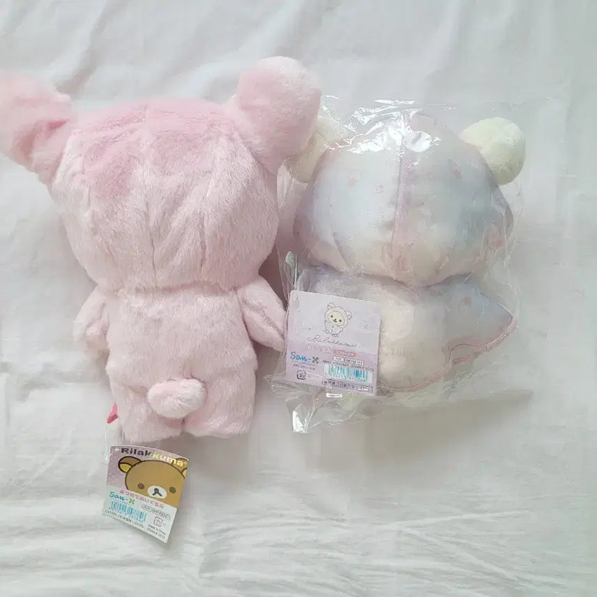 [BUNJANG] Rilakkuma &amp; Korilakkuma Rabbit Raincoat Plush Bundle / [정품] 토끼 리락쿠마 누이 인형 비오는 우비 코리락쿠마 일괄