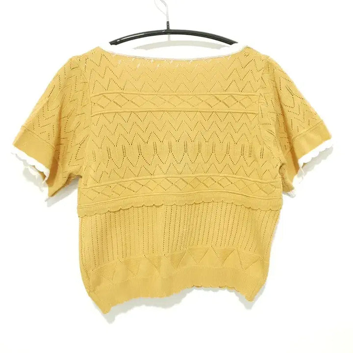[BUNJANG] Punching Short Sleeve Crop Cardigan / 펀칭 반팔 크롭 가디건