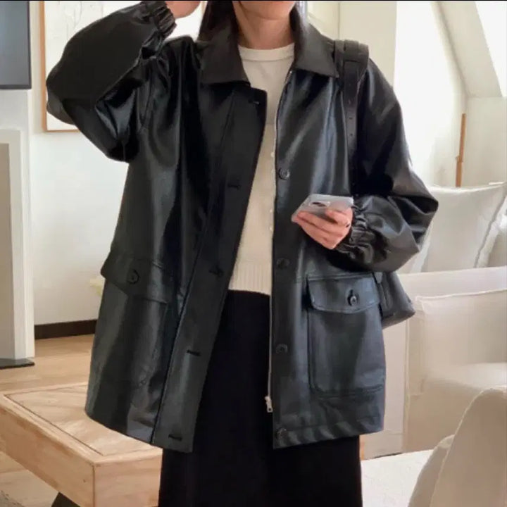 [BUNJANG] DMBER Bred Leather Jacket / 디엠버 브레드레더자켓 팝니다(거의새것)
