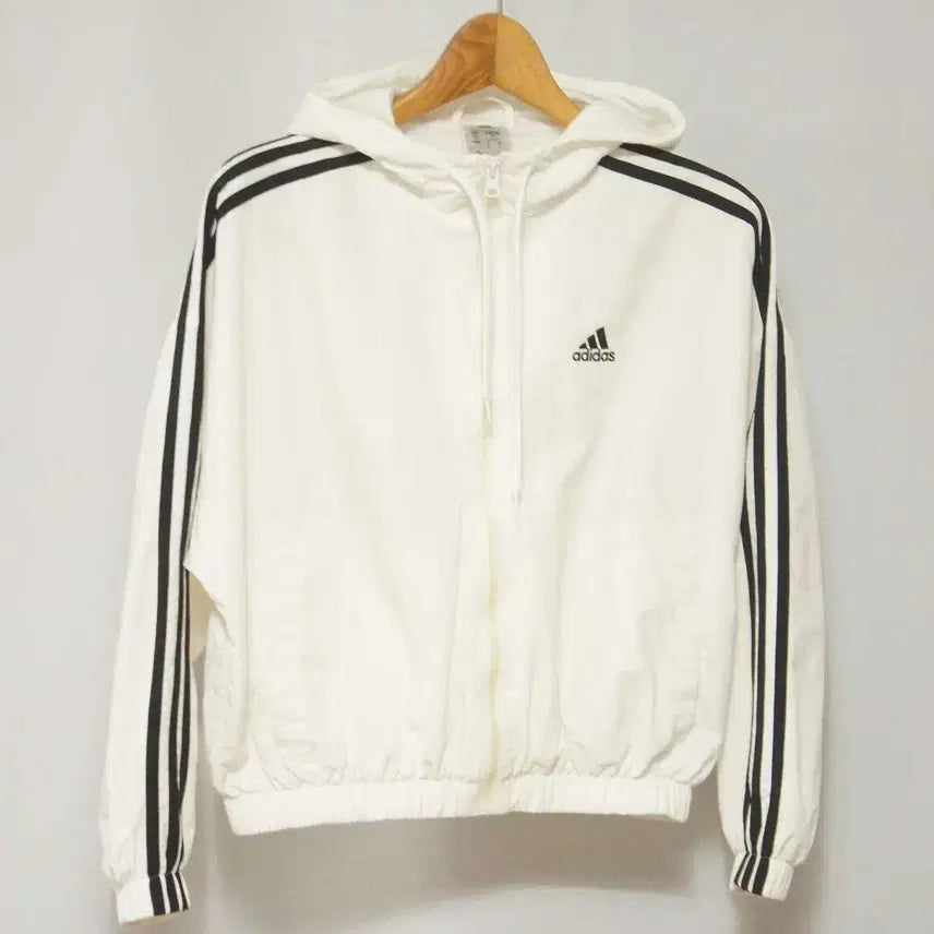 [BUNJANG] Adidas White Windbreaker Hooded Jumper Women&