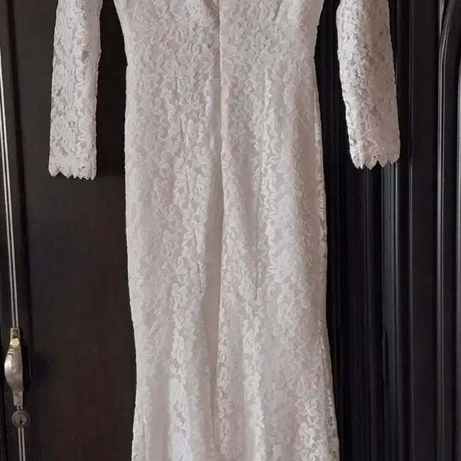 [BUNJANG] White Lace Long Dress / 화이트 레이스 롱 원피스