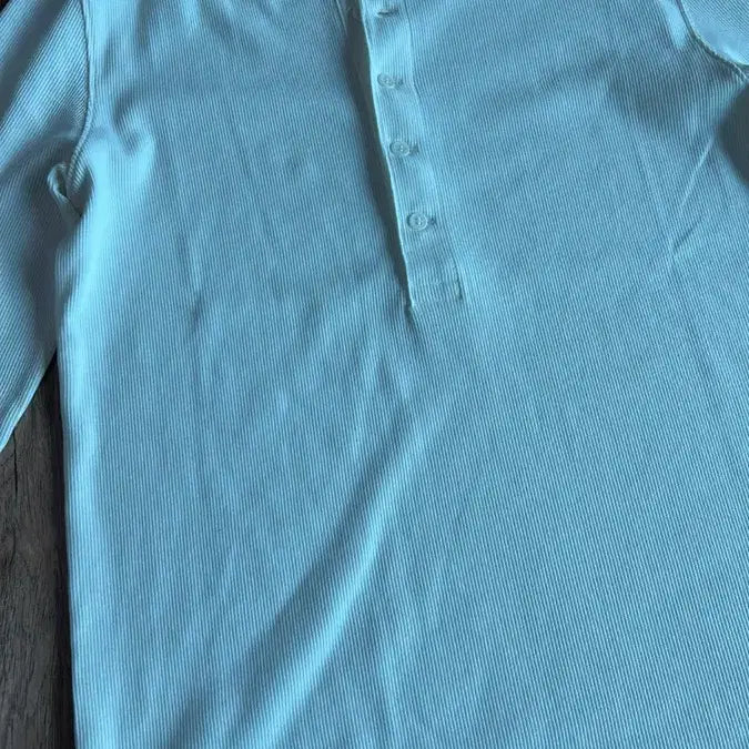 [BUNJANG] COS Slim Ribbed Cotton Long Sleeve Henry T-shirt / 슬림 리브드 코튼 롱 슬리브 헨리 티셔츠