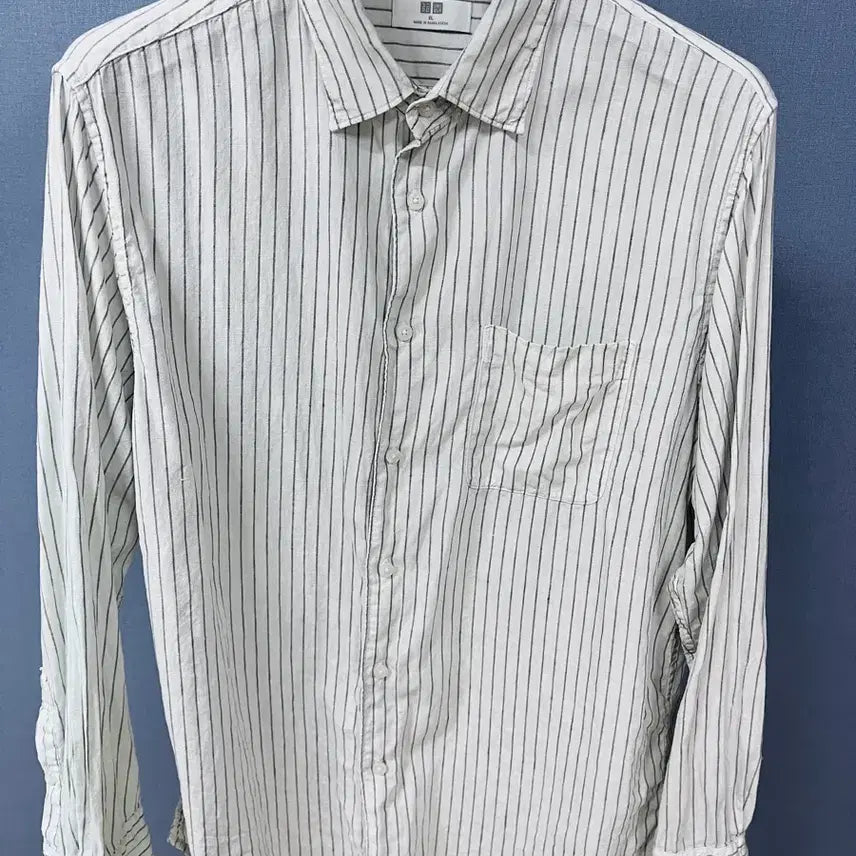 [BUNJANG] Uniqlo Striped Linen Shirt XL / 유니클로 스트라이프 린넨셔츠 XL