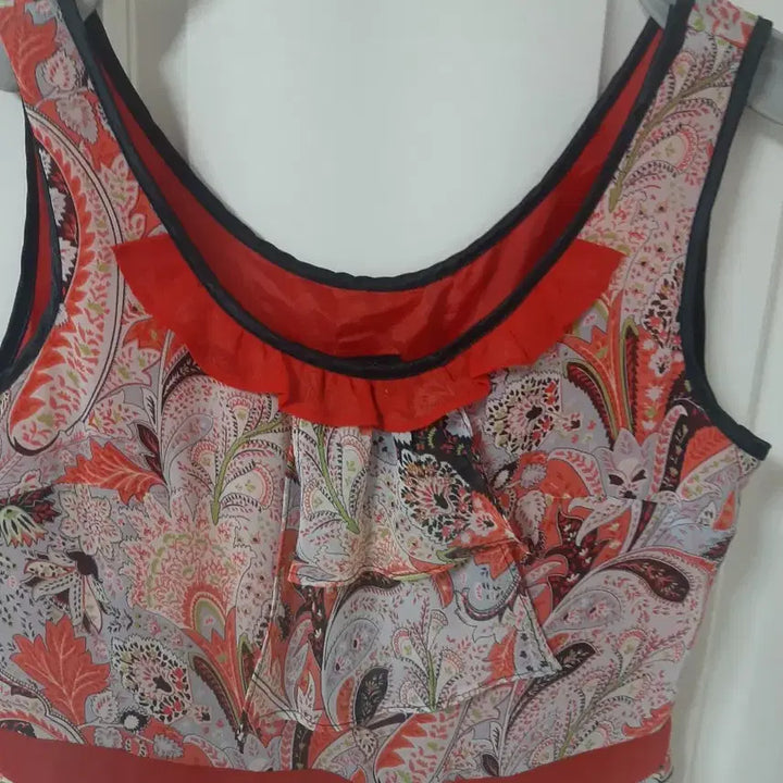 [BUNJANG] Paisley Pattern Sleeveless Long Dress / 페이즐리 패턴 민소매 롱 원피스(55)